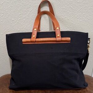 Brooks Brothers Black and Brown Messenger Bag